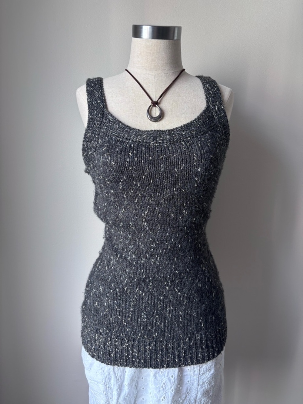 Knit Shimmer Metallic Tank Top